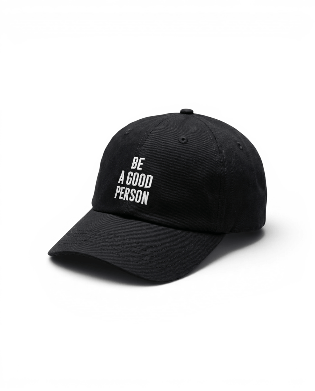 Signature Embroidered Dad Hat - Black