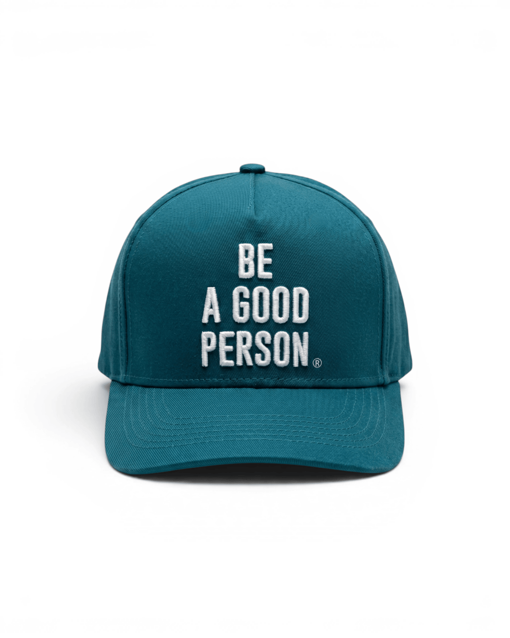 Signature Embroidered Snapback Hat - Teal Blue/ White