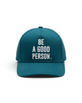 Signature Embroidered Snapback Hat - Teal Blue/ White